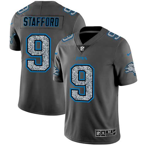 Men Detroit Lions #9 Stafford Nike Teams Gray Fashion Static Limited NFL Jerseys